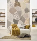 Casadeco Matera vlies, vinyl anyagú, szürke, barna, beige, okker, törtfehér színű, absztrakt, geometriai, textilhatású, Modern poszter