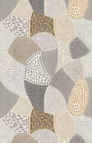 Casadeco Matera vlies, vinyl anyagú, szürke, barna, beige, okker, törtfehér színű, absztrakt, geometriai, textilhatású, Modern poszter