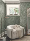 York Magnolia Home by Joanna Gaines papír anyagú zöld, fehér, szürke, keki színű leveles, virágos Romantikus tapéta