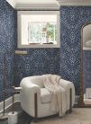 York Magnolia Home by Joanna Gaines papír anyagú kék, fehér színű leveles, virágos Romantikus tapéta