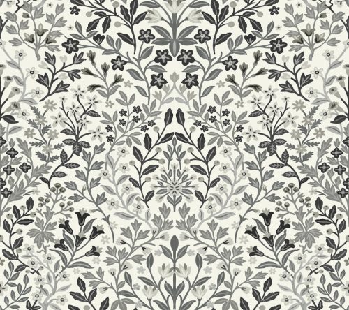 York Magnolia Home by Joanna Gaines papír anyagú fehér, szürke, fekete színű leveles, virágos Romantikus tapéta
