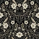 York Magnolia Home by Joanna Gaines papír anyagú fekete, szürke, fehér, barna színű madaras, virágos Romantikus tapéta