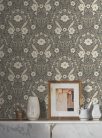 York Magnolia Home by Joanna Gaines papír anyagú barna, beige, bordó, fehér, szürke színű madaras, virágos Romantikus tapéta