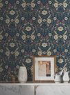 York Magnolia Home by Joanna Gaines papír anyagú kék, zöld, barna, rózsaszín színű madaras, virágos Romantikus tapéta