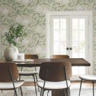 York Magnolia Home by Joanna Gaines papír anyagú fehér, beige, zöld színű leveles, virágos Romantikus tapéta
