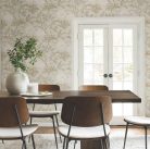 York Magnolia Home by Joanna Gaines papír anyagú beige, barna, fehér színű leveles, virágos Romantikus tapéta