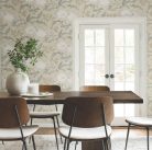 York Magnolia Home by Joanna Gaines papír anyagú fehér, beige, barna, zöld színű leveles, virágos Romantikus tapéta