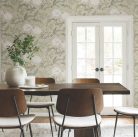 York Magnolia Home by Joanna Gaines papír anyagú fehér, beige, zöld színű leveles, virágos Romantikus tapéta