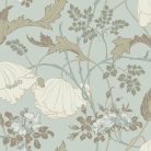 York Magnolia Home by Joanna Gaines papír anyagú fehér, kék, barna színű leveles, virágos Romantikus tapéta