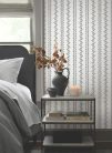 York Magnolia Home by Joanna Gaines papír anyagú fekete, fehér  színű leveles, csíkos Romantikus tapéta