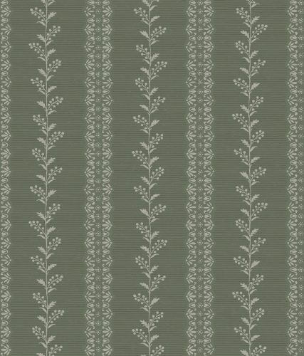 York Magnolia Home by Joanna Gaines papír anyagú zöld, szürke  színű leveles, csíkos Romantikus tapéta