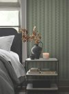 York Magnolia Home by Joanna Gaines papír anyagú zöld, szürke  színű leveles, csíkos Romantikus tapéta