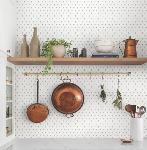 York Magnolia Home by Joanna Gaines papír anyagú zöld, fehér színű leveles Romantikus tapéta