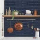 York Magnolia Home by Joanna Gaines papír anyagú kék, szürke színű leveles Romantikus tapéta