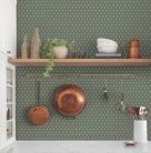 York Magnolia Home by Joanna Gaines papír anyagú fehér, zöld színű leveles Romantikus tapéta