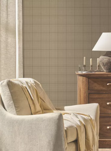 York Magnolia Home by Joanna Gaines papír anyagú barna színű kockás Romantikus tapéta