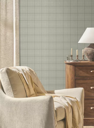 York Magnolia Home by Joanna Gaines papír anyagú zöld színű kockás Romantikus tapéta