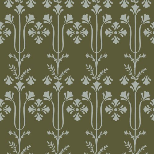 York Magnolia Home by Joanna Gaines papír anyagú szürke, zöld színű absztrakt, növényes Romantikus tapéta