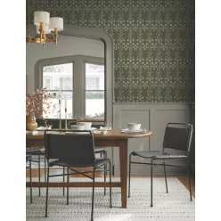   York Magnolia Home by Joanna Gaines papír anyagú szürke, zöld színű absztrakt, növényes Romantikus tapéta