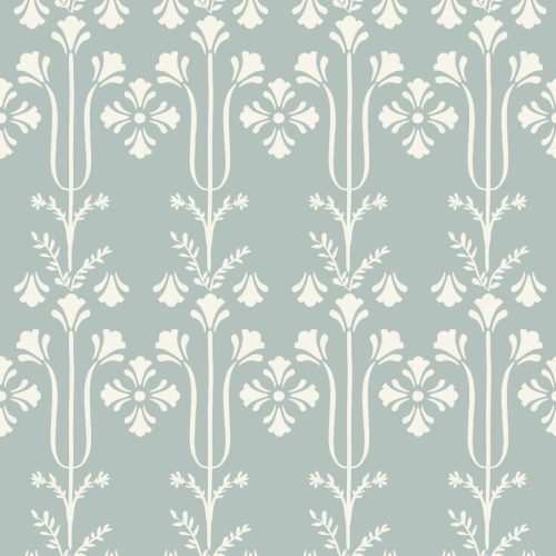 York Magnolia Home by Joanna Gaines papír anyagú kék, fehér színű absztrakt, növényes Romantikus tapéta