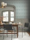 York Magnolia Home by Joanna Gaines papír anyagú kék, fehér színű absztrakt, növényes Romantikus tapéta