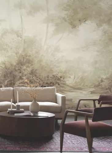 York Magnolia Home by Joanna Gaines vlies anyagú barna színű fás, növényes, festmény Romantikus panel