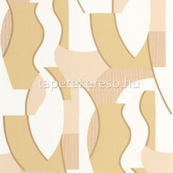   Casadeco Milano Sixties vlies anyagú fehér, beige, sárga, arany színű absztrakt, geometriai retro tapéta