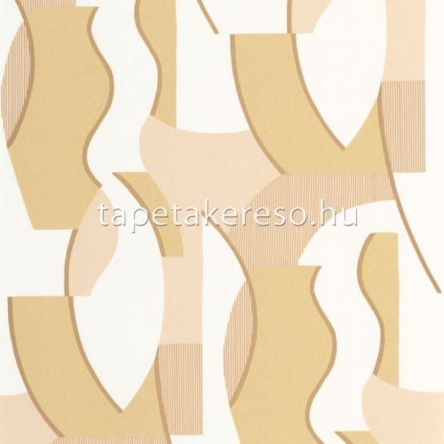 Casadeco Milano Sixties vlies anyagú fehér, beige, sárga, arany színű absztrakt, geometriai retro tapéta