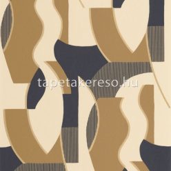   Casadeco Milano Sixties vlies anyagú beige, barna, fekete, arany színű absztrakt, geometriai retro tapéta