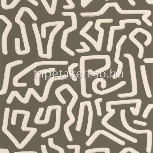 Casadeco Milano Sixties vlies anyagú beige, zöld színű absztrakt, geometriai retro tapéta