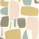 Casadeco Milano Sixties vlies anyagú fehér, zöld, keki, beige színű absztrakt, geometriai retro tapéta