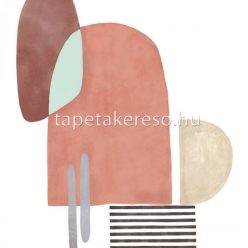   Casadeco Milano Sixties vlies anyagú fehér, barna, zöld, szürke színű absztrakt, geometriai retro poszter