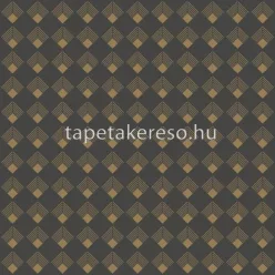   Caselio Moonlight 2 vlies, vinyl anyagú fekete, arany színű geometriai modern tapéta