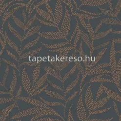   Caselio Moonlight 2 vlies, vinyl anyagú fekete, bronz színű leveles modern tapéta