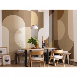   Caselio MATIERES vlies anyagú beige, barna, sárga, mustársárga, szürke színű geometriai Natural, Modern panel