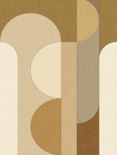Caselio MATIERES vlies anyagú beige, barna, sárga, mustársárga, szürke színű geometriai Natural, Modern panel