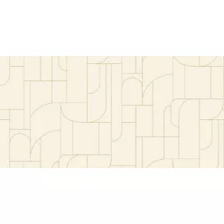   Caselio Maison Simeon, vinyl, vlies anyagú, fehér, arany színű, geometriai, Modern tapéta