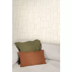   Caselio Maison Simeon, vinyl, vlies anyagú, fehér, arany színű, geometriai, Modern tapéta