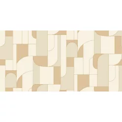   Caselio Maison Simeon, vinyl, vlies anyagú, fehér, beige, barna, arany színű, geometriai, Modern tapéta