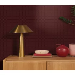   Caselio Maison Simeon, vinyl, vlies anyagú, bordó színű, kockás , Modern tapéta