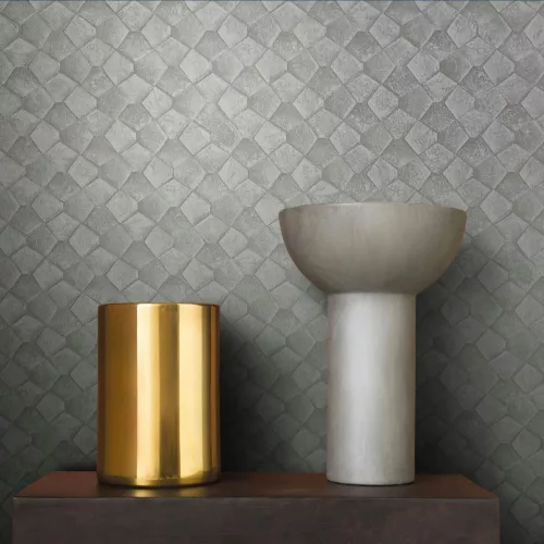 Marburg, Eclectic, vlies, vinyl anyagú, szürke színű, geometriai, 3d, Modern tapéta