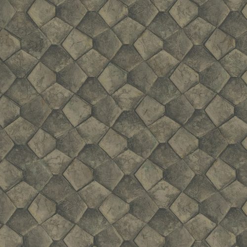 Marburg, Eclectic, vlies, vinyl anyagú, zöld, arany színű, geometriai, 3d, Modern tapéta