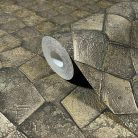 Marburg, Eclectic, vlies, vinyl anyagú, zöld, arany színű, geometriai, 3d, Modern tapéta
