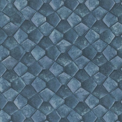 Marburg, Eclectic, vlies, vinyl anyagú, kék színű, geometriai, 3d, Modern tapéta