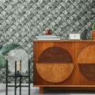 Marburg, Eclectic, vlies, vinyl anyagú, zöld színű, geometriai, 3d, Modern tapéta