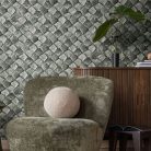 Marburg, Eclectic, vlies, vinyl anyagú, zöld színű, geometriai, 3d, Modern tapéta