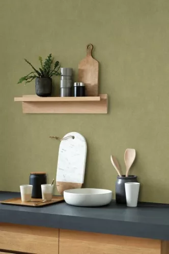 Casadeco Nest vlies, vinyl anyagú, zöld színű, karmolt, struktúrált, egyszínű, Modern tapéta
