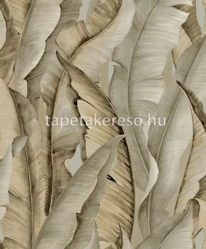 Nina Hancoc Perla vlies, vinyl anyagú barna színű leveles modern, natural tapéta