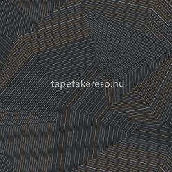   York NEW ORIGINS vlies anyagú fekete, szürke, arany színű vonalas, geometriai modern tapéta