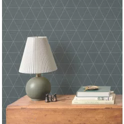   York Magnolia Home by Joanna Gaines papír anyagú kék, ezüst színű geometriai Romantikus tapéta
